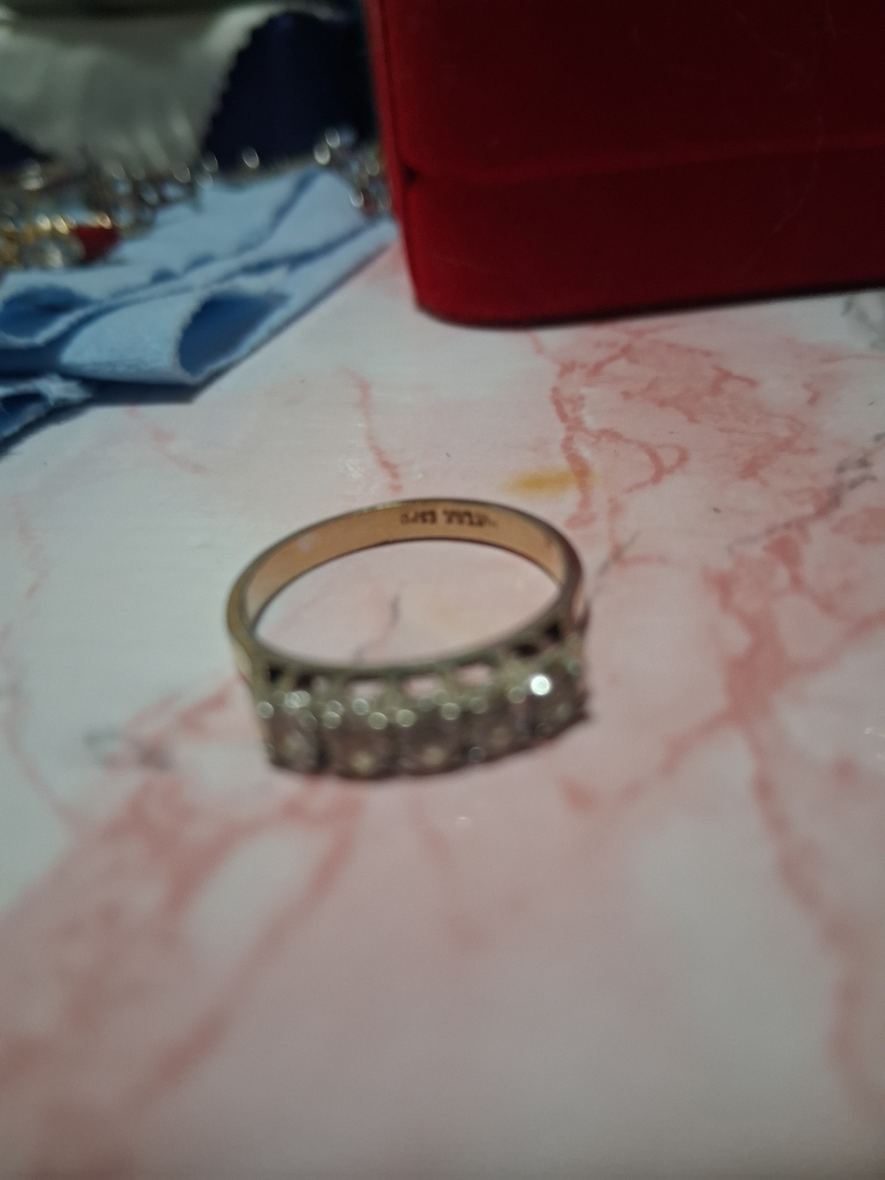 Gold-14 K GPCubic Zirconia Row Ring - Elegant Women's Band